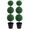 Outsunny Lot de 2 Arbres de Buis Artificiels, Faux Plantes Decoratives