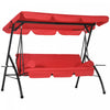 Outsunny Chaise Balancoire D'exterieur 3 Places Pour Terrasse, Lit Plat Convertible, Balancoire A Baldaquin Avec Abat-jour Reglable, Coussin Amovible Et Oreillers Pour Porche, Jardin, Bord De Piscine