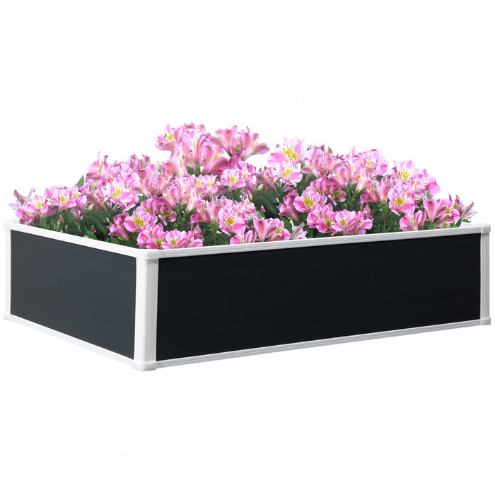 Outsunny - Jardiniere Surelevee De 47.2\" L X 35.4\" L X 11.8\" H, Bac A Plantes, Jardiniere Hors Sol Pour Fleurs, Herbes, Legumes, Gris Fonce.