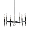 Lustre Langford de Dainolite avec fini chromé poli et 6 ampoules