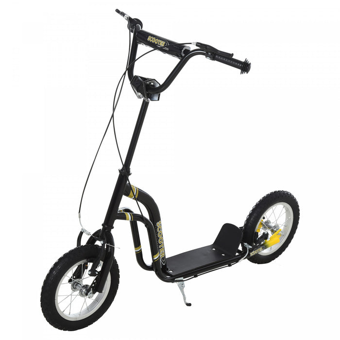 Aosom Trottinette Pour Enfants Avec Guidon Reglable En Hauteur, Noir