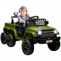 Qaba Voiture Electrique 12v Pour Enfants Avec Telecommande, Suspension A Ressort, Remorque Arriere,