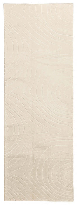 Tapis Lavable/Contemporain Somos 1'10\" x 6'0\" en Creme