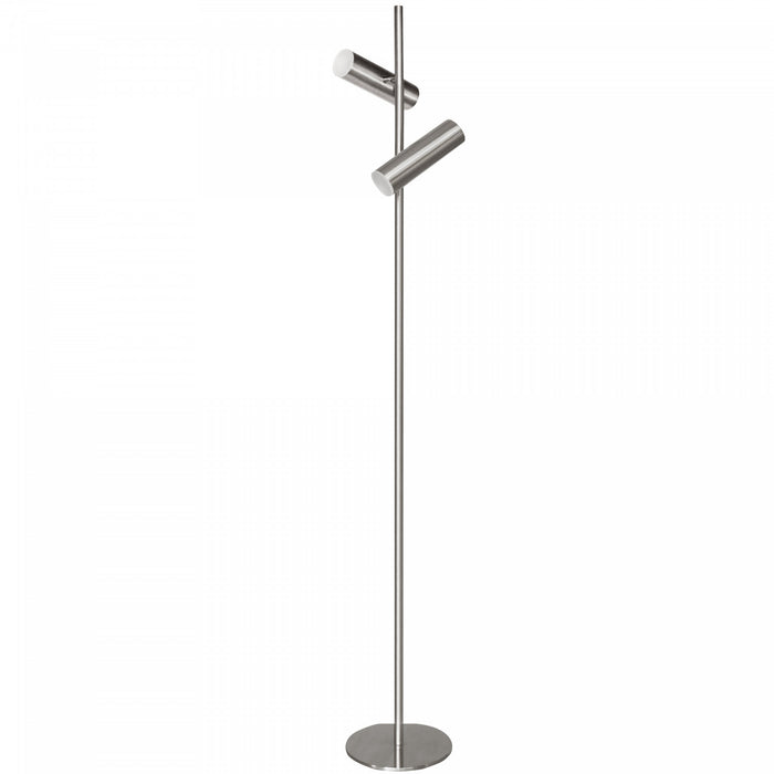 Lampe à pied Constance de Dainolite en acrylique givré qui diffuse la lumière, avec fini chromé satiné et ampoule de 12 W