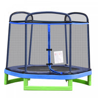 Outsunny Trampoline Pour Enfants De 2.1 M Avec Filet De Securite, Jouet De Gymnastique A Ressort Dur