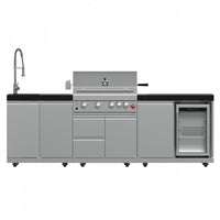 Cuisine d'exterieur Bulnes – BBQ en acier inoxydable de 60 000 BTU et comptoirs noirs – FODKT2506BLK