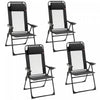 Ensemble De 4 Chaises Longues Pliantes Portables Outsunny, Noires.