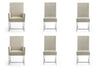 Ensemble moderne de 6 chaises de salle a manger Element, coloris champagne