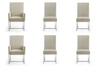  Ensemble moderne de 6 chaises de salle a manger Element, coloris champagne