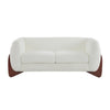 Lillian Canape deux places moderne en bois massif avec revetement en boucle, assise confortable, beige