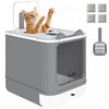 Bac a Litiere pour Chat avec Couvercle, Entree Frontale et Sortie par le Haut, pour Chats Moyens