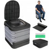 Toilette portable Outsunny pliable pour adultes, gris