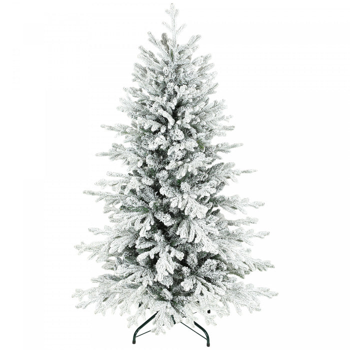 HOMCOM Sapin de Noel 5pi, Pin Floque Complet, Montage Facile