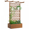 Outsunny Jardiniere en bois surelevee avec treillis, Orange