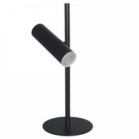 Lampe de table Constance de Dainolite en acrylique givré qui diffuse la lumière, avec fini noir mat et ampoule de 6 W