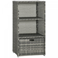 Outsunny Armoire De Rangement De Piscine W/ 2 Etagere 1 Tiroir, Gris