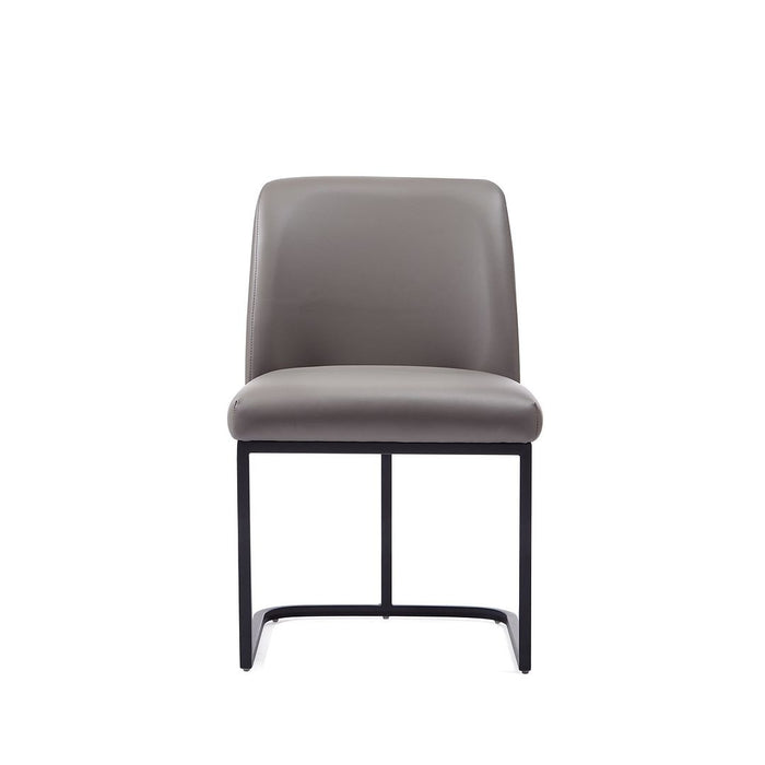 Chaise de salle à manger Serena de Manhattan Comfort en similicuir - gris