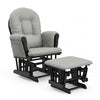 Storkcraft Hoop Fauteuil bercant et pouf - Noir avec gris clair