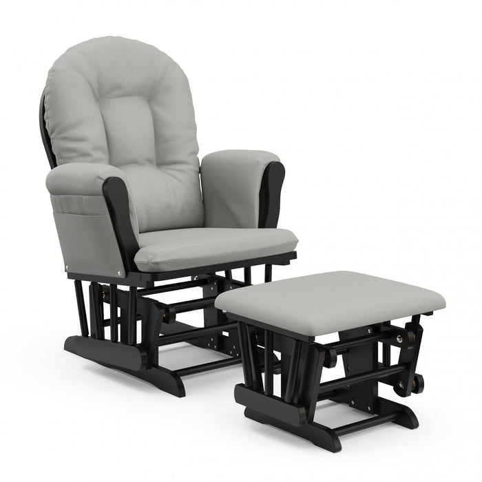 Storkcraft Hoop Fauteuil bercant et pouf - Noir avec gris clair