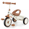 Babyjoy Enfants Tricycle Tricycle Avec Siege Reglable Et Panier De Stockage 3 Roues Velo Beige