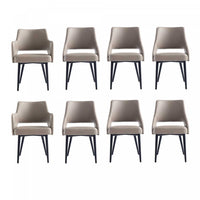  Ensemble de 8 chaises de salle a manger Tremont Modern en taupe