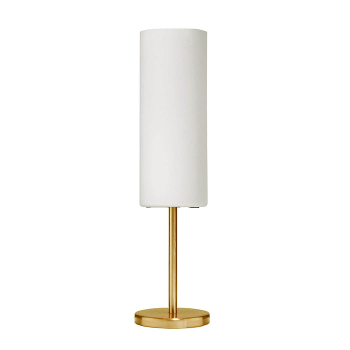 Lampe de table Paza de Dainolite en verre blanc, avec fini laiton vieilli et 1 ampoule