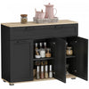 HOMCOM Buffet avec Tiroir et Etageres Ajustables, Noir