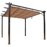 Outsunny 10' X 10' Pergola Gazebo D'exterieur Et Arriere-cour En Aluminium Canopee Cover Pare-soleil