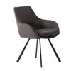 Chaise d'appoint de salle a manger Larkin rembourree grise