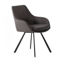 Chaise d'appoint de salle a manger Larkin rembourree grise