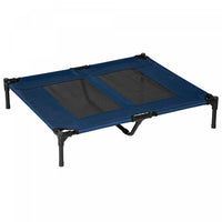Pawhut D1-0239 Lit Sureleve Pour Chien Et Chat Avec Support Central Bleu Et Noir 91,4 X 76,2 Cm