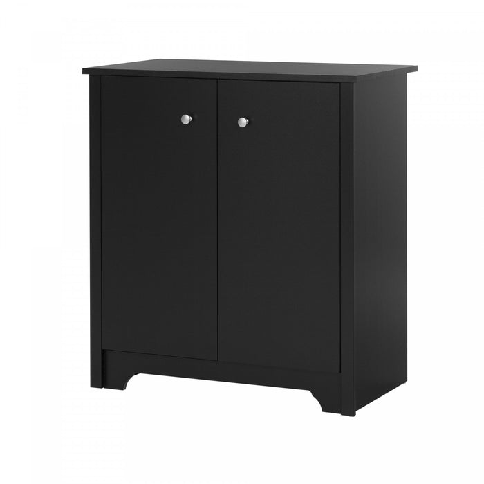 Vito Armoire De Rangement 2 Portes - Noir Solide