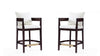 Tabouret de comptoir en bois rembourre style mid-century Ritz, ivoire – Lot de 2