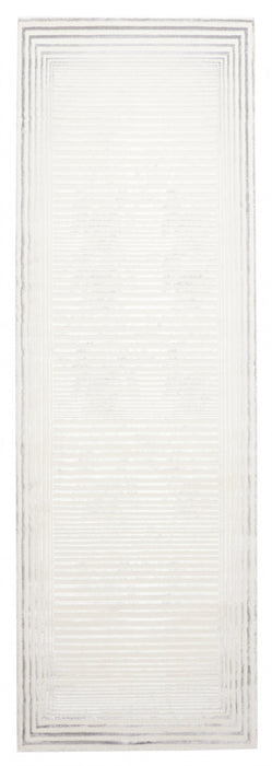Tapis de Couloir Contemporain/Moderne Ramona 2'8\" x 8'2\" en Gris