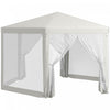 Outsunny Tente Tonnelle De Patio Hexagonale, Blanc Creme
