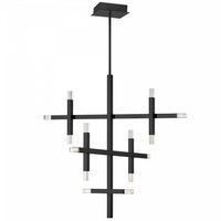 Lustre Francesca de Dainolite en acrylique qui diffuse la lumière, avec fini noir mat et ampoule de 42 W