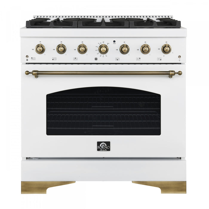 Cuisiniere a double combustible Antico de 36 po, blanche, 4,5 pi³ -FFSGS6113-36WHT