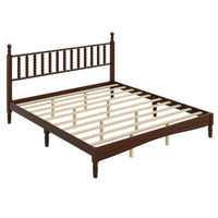 Oliver Lit Plateforme Retro en Bois avec Tete de Lit en Forme de Gourde et Support - Taille King