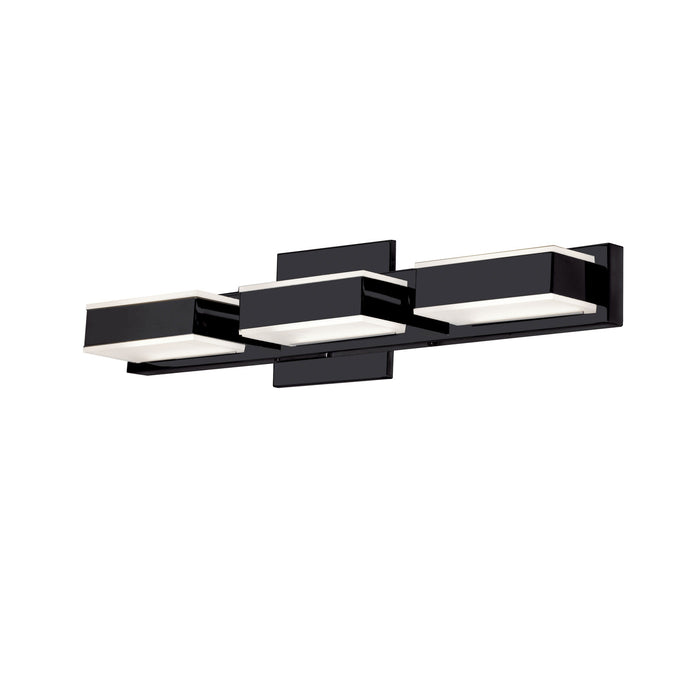 Lumière de coiffeuse murale Viola de Dainolite avec fini noir mat et 3 ampoules à DEL