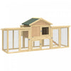 PawHut Poulailler 204 cm, Maison pour Poules en Bois avec Pondoir, Enclos, Rampe, Tiroir, pour Exterieur Jardin