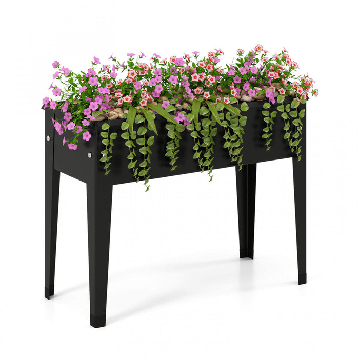 Costway A Souleve Le Lit De Jardin Eleve Boite De Planteur En Metal Avec Les Jambes Trous De Drainage Boite De Jardinage