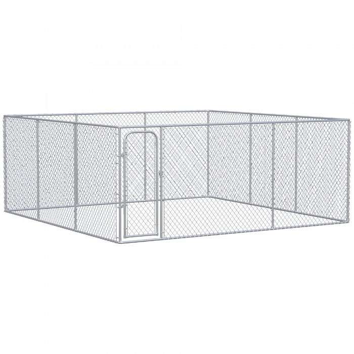 Pawhut Parc Pour Chien D'exterieur 227,7 Pieds Carres, Enclos D'exercice Pour Chiots Avec Cadre En Acier Galvanise, Pour Chiens De Petite Et Moyenne Taille, 15,1' X 15,1' X 6'