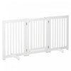 Pawhut Barriere De Securite Pour Animal De Compagnie En Bois Autoportante Avec Porte Ouverte En Forme De Z 3 Panneaux