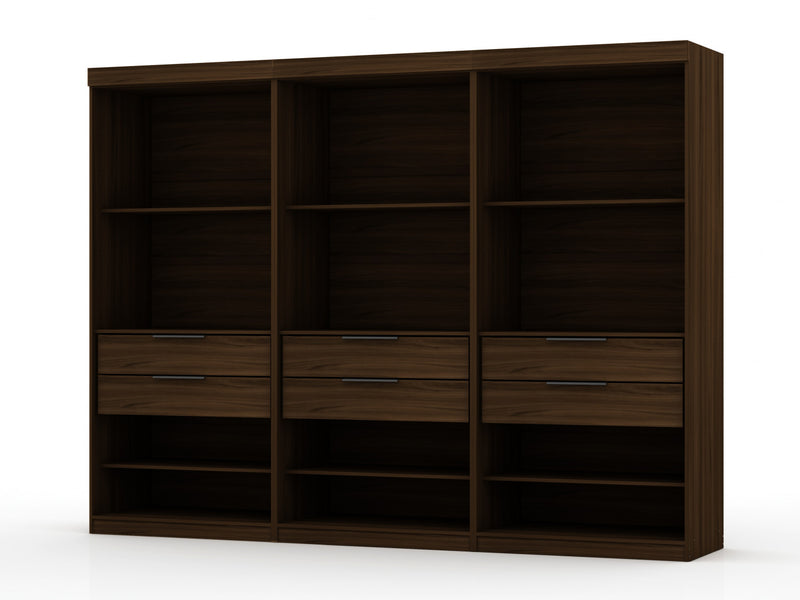 Armoire contemporaine moderne Mulberry 36\" en brun chataigne - Ensemble de 3
