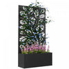 Outsunny Lit de jardin sureleve avec panneau d'intimite jardiniere en metal