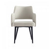 Fauteuil moderne Tremont en metal et cuir vegetalien gris pierre