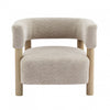 Evelyn Fauteuil d’appoint avec assise confortable et revetement en boucle, bois naturel