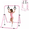 Qaba Barre De Gymnastique Pour Enfants, Barre Horizontale Pliable, Rose