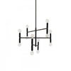 Petit lustre Ava de Dainolite avec fini noir mat et 12 ampoules