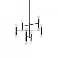 Petit lustre Ava de Dainolite avec fini noir mat et 12 ampoules
